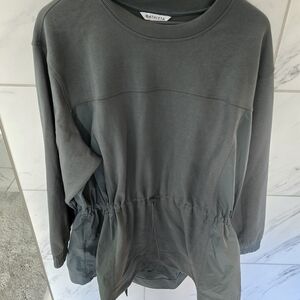 Athleta Charcoal Sweatshirt with Drawstring Waist
